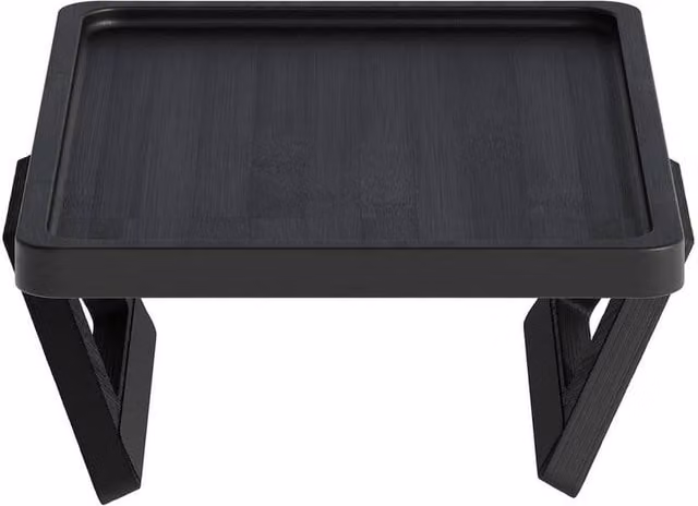 VOGREX Wooden Sofa Armrest Tray and Remote Holder in Black – 1