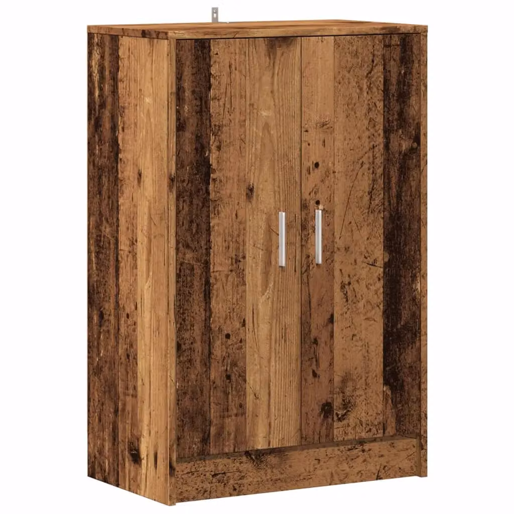 Berkfield Home Shoe Cabinet in Old Wood Brown, W/D/H: 60 x 35 x 92 cm – 2