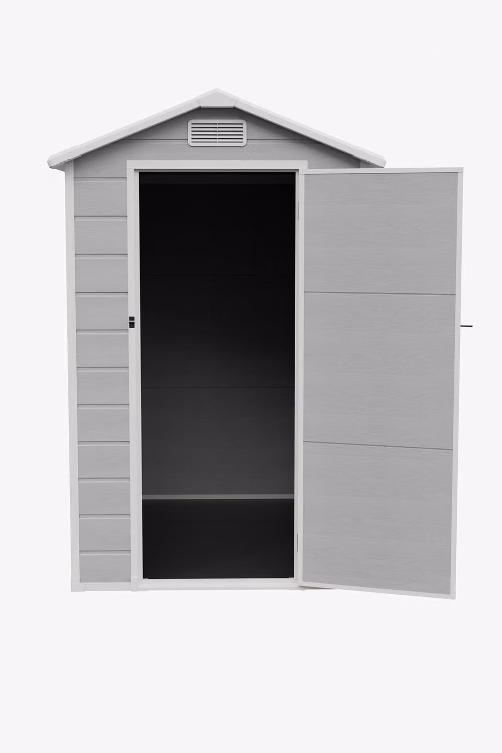 Living and Home Grey Plastic Outdoor Garden Storage Shed with Gable Roof – 5