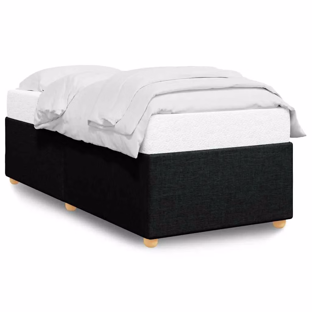 Berkfield Home Upholstered Single Bed Frame in Black Fabric – 2