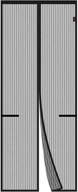 FLAVORA Magnetic Mesh Screen Door Net Curtain in Black, W: 100 cm, H: 130 cm – 1