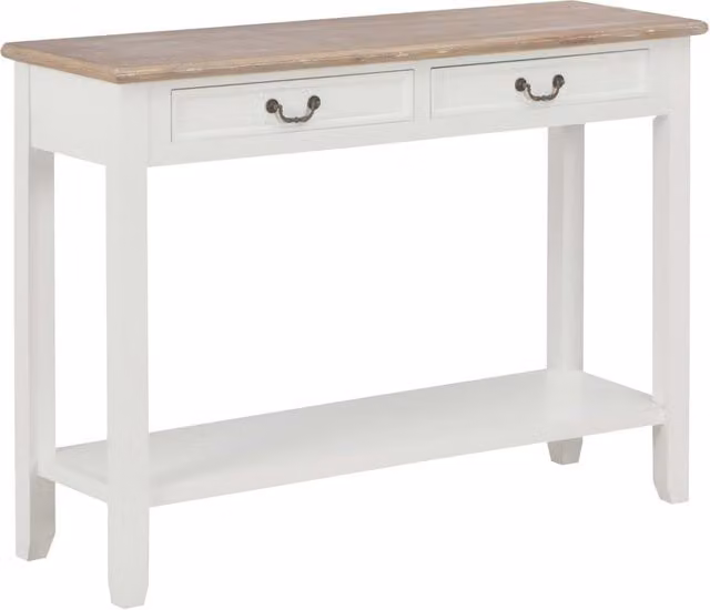Berkfield Home White Wood Console Table W/D/H: 110 x 35 x 80 cm