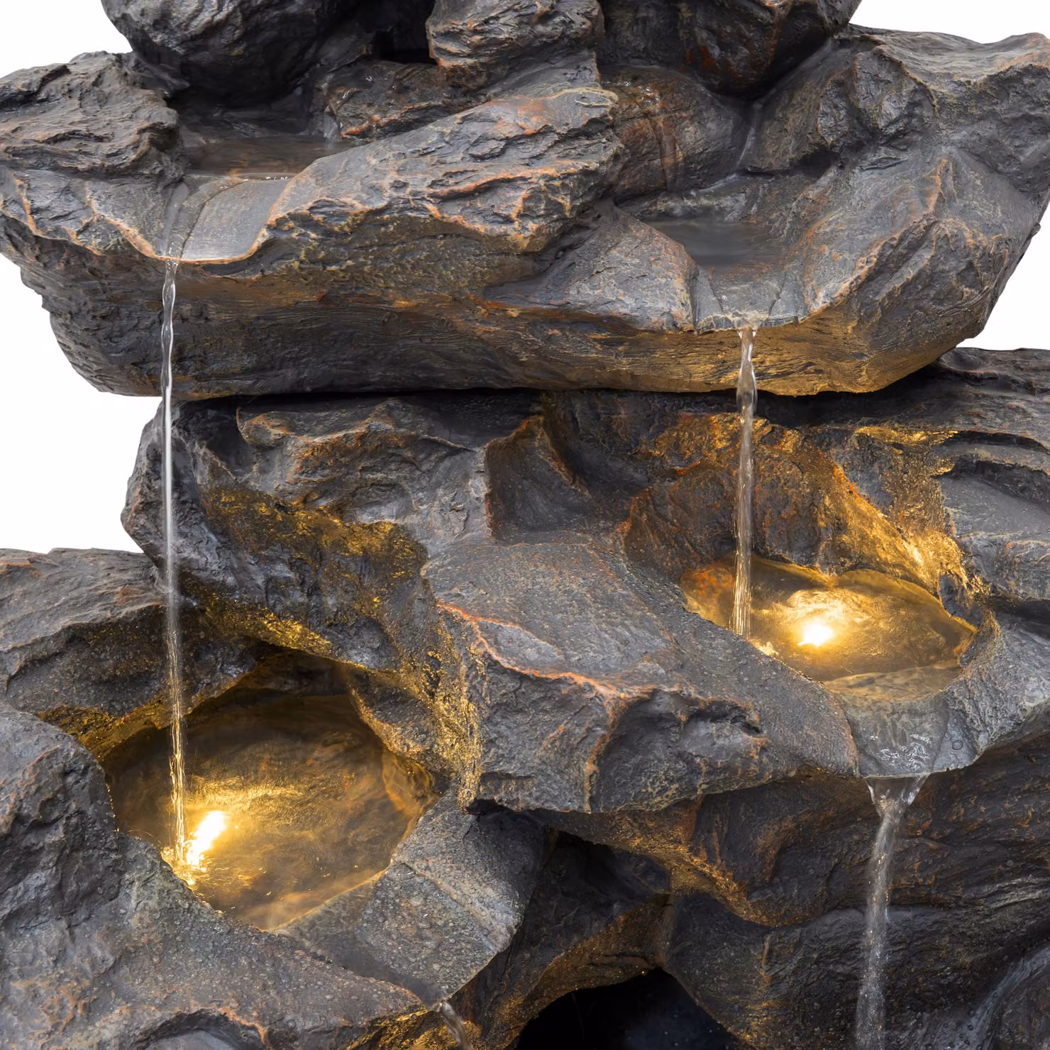 Monstershop Rustic Rapids Electric Water Feature in Grey, Polyresin Cascade, W/D/H: 65 x 58 x 70 cm – 3