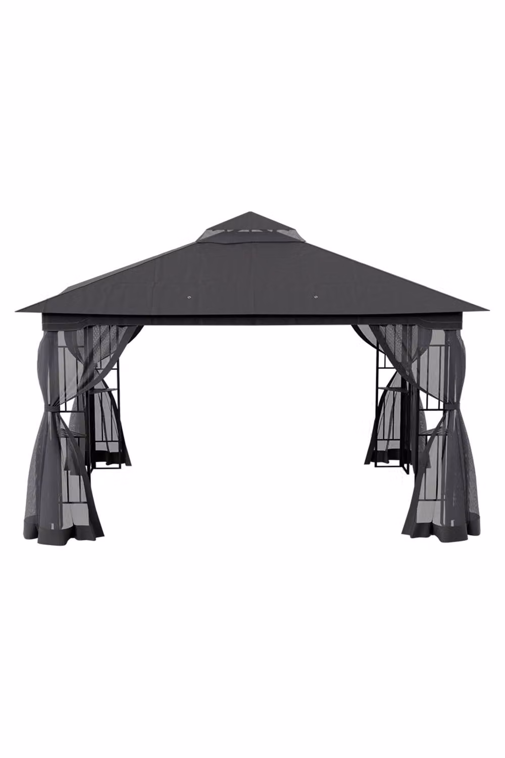 H&O Direct Black Hip Roof Outdoor Garden Shade Canopy Gazebo W: 395 cm, D: 295 cm, H: 280 cm – 3