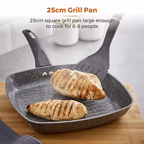 Tower Cerastone Ceramic Grill Pan, 25cm, Anthracite Grey – 2