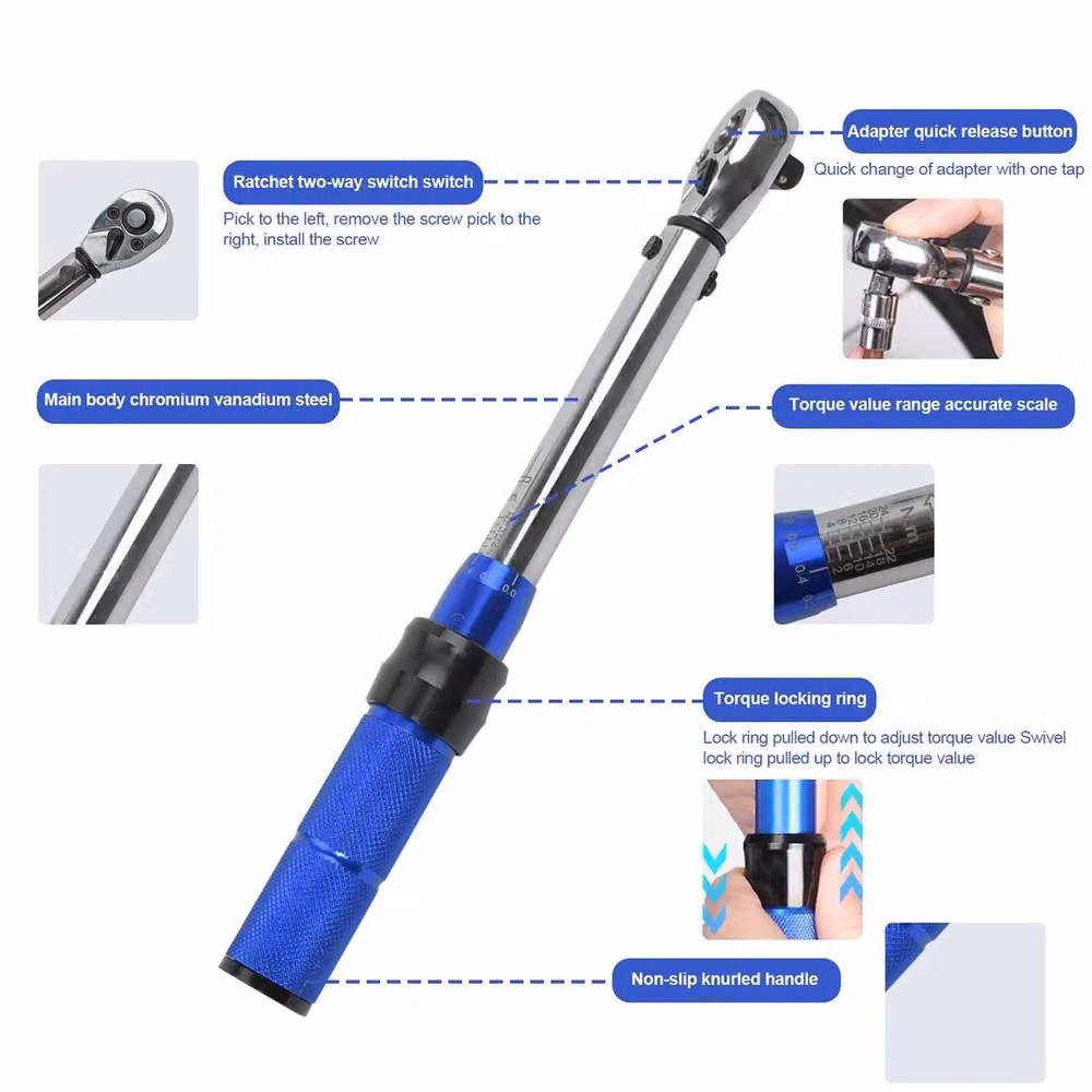 SPETLEK 1/4 inch Drive Calibrated Adjustable Reversible Torque Wrench in Blue – 3