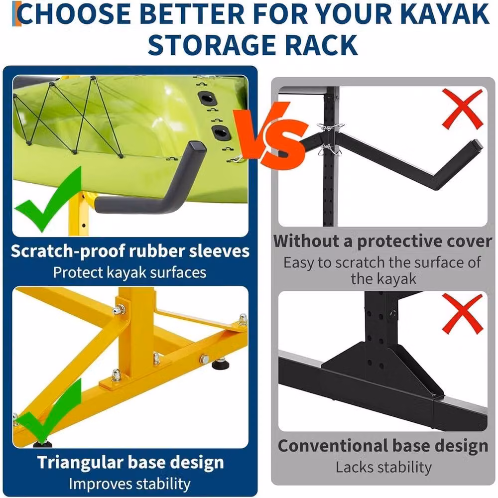 VOGREX Heavy-Duty Mobile Bumper Stand in Yellow Steel – 3