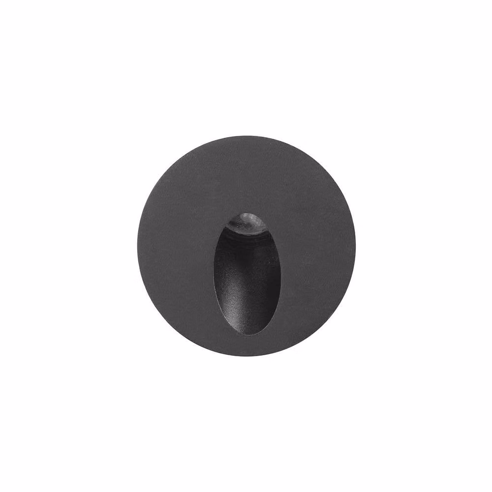 Netlighting Icon Round LED Outdoor Recessed Wall Lamp in Black with Warm White 3000K IP65 Rating – 2