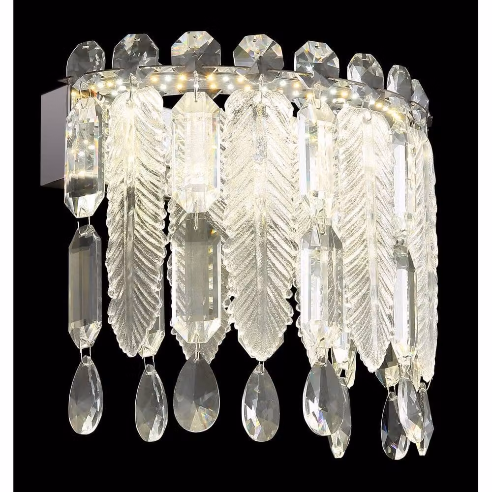 Netlighting Klunka LED Wall Lamp in Chrome and Grey with K5 Crystals and Touch Dimmer – 2