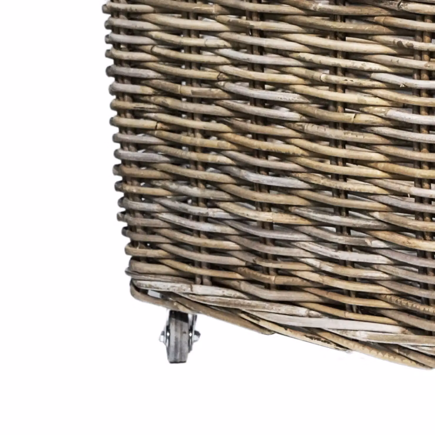 Ivyline Natural Rattan Log Cart in Brown and Beige, H: 49 cm, W: 58 cm – 4