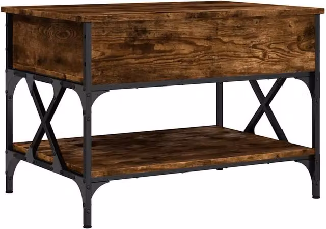 Berkfield Home Smoked Oak Coffee Table in Brown with Lift Mechanism, W/D/H: 70 x 50 x 50 cm – 1