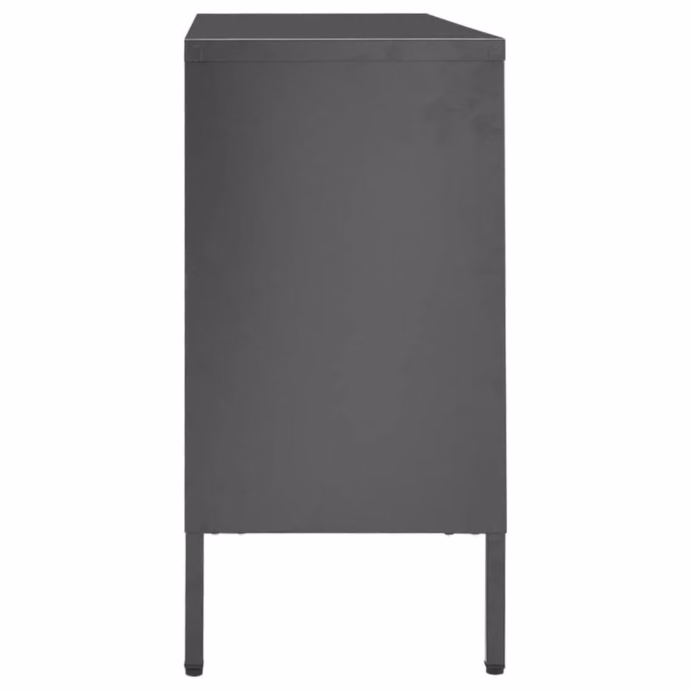 Berkfield Home Anthracite Sideboard in Steel and Tempered Glass, W/D/H: 105 x 35 x 70 cm – 4