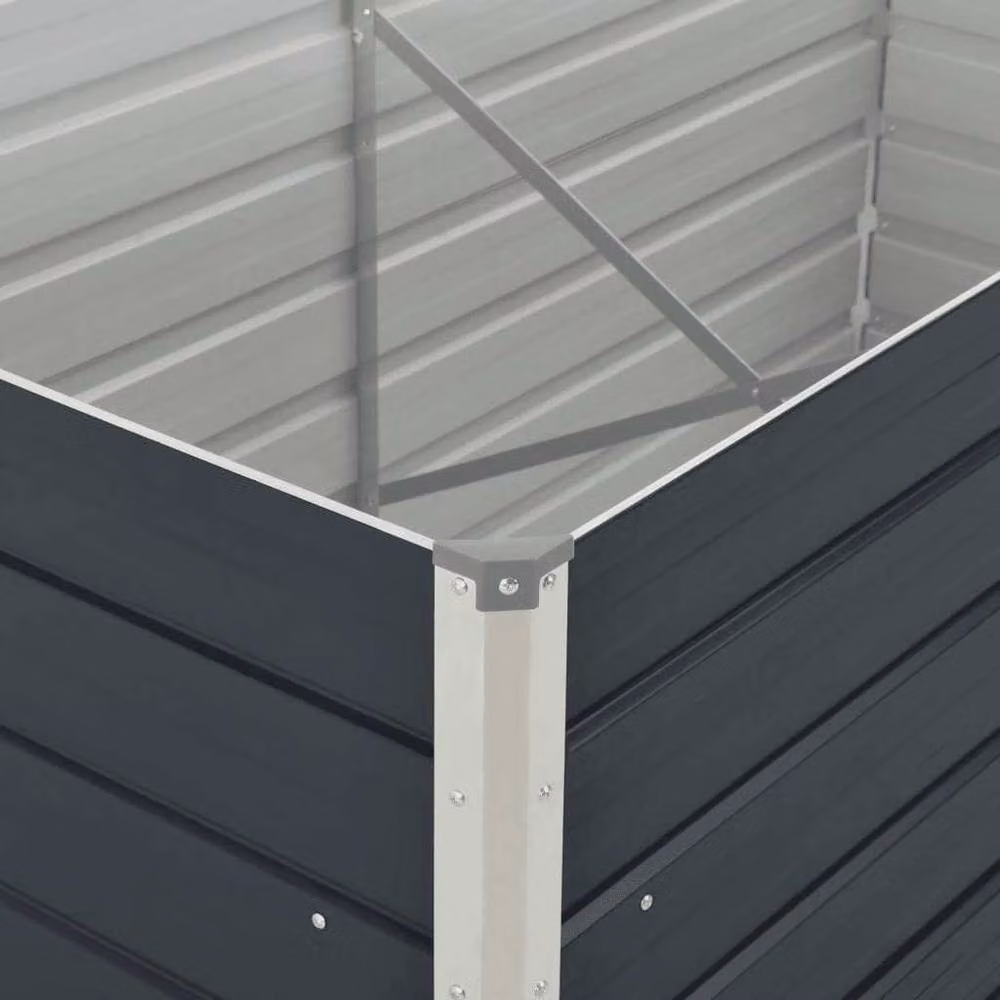 Berkfield Home Raised Garden Bed in Anthracite Galvanised Steel, W: 160 cm, D: 80 cm, H: 77 cm – 4