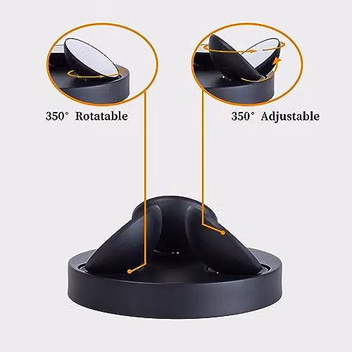 Harper Living 3 Way Round LED Ceiling Spotlight, Dimmable and Adjustable, Warm White 3000K, Black – 4