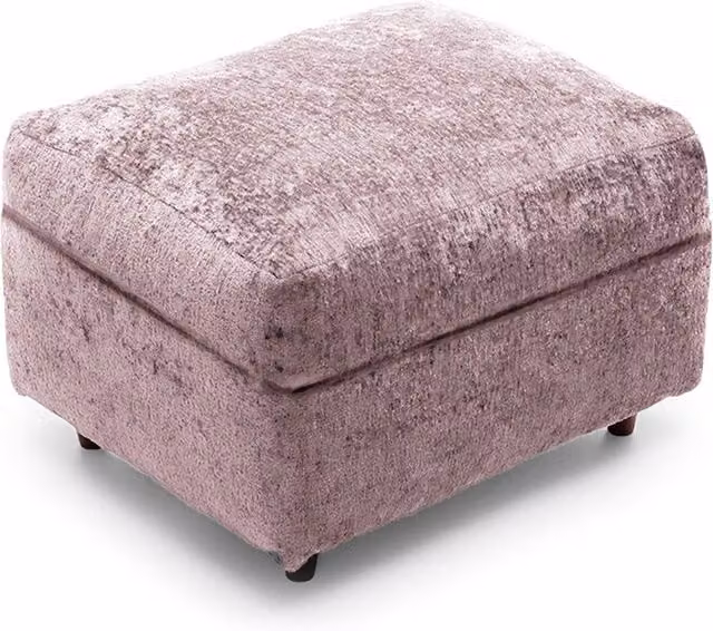 Furnishings For Less UK Monaco Soft Chenille Fabric Footstool in Pink, W/D/H: 55 x 42 x 42 cm