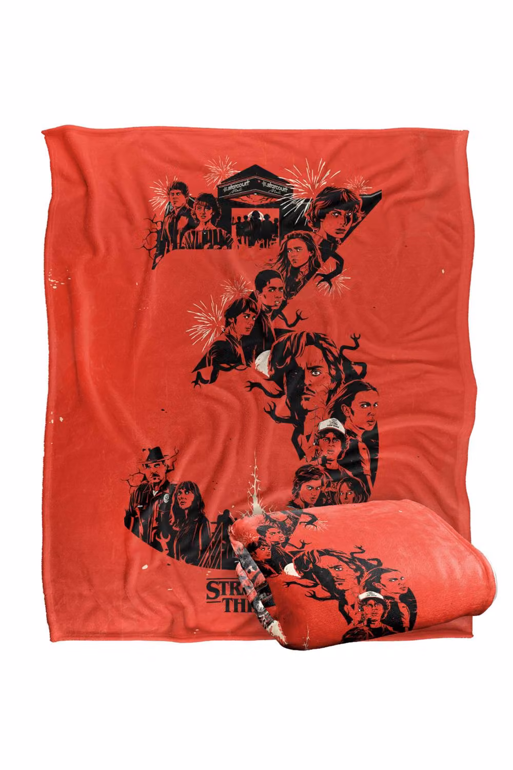 Stranger Things Chapter 3 Poster Super Soft Throw Blanket, Multicolour, W: 152 cm, D: 127 cm – 2