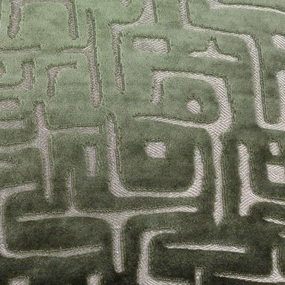 HOEM Soren Cut Velvet Abstract Square Cushion in Green, W/D/H: 45 x 45 x 45 cm – 4