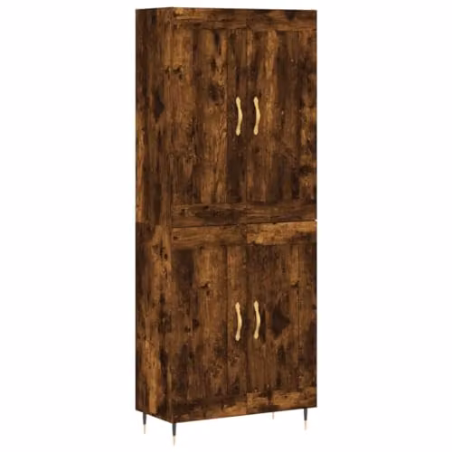 vidaXL Modern Highboard in Smoked Oak, Brown, W/D/H: 69.5 x 34 x 180 cm – 1