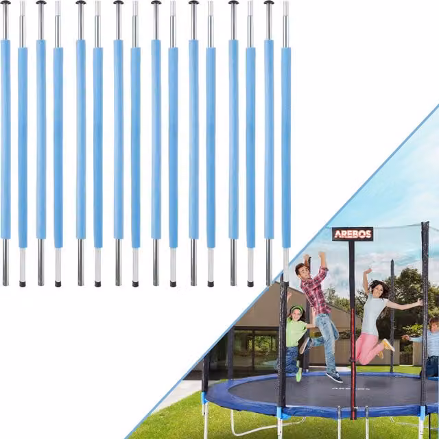 AREBOS Blue Trampoline Spare Part with Protective Caps and Steel Components for 366cm Trampolines