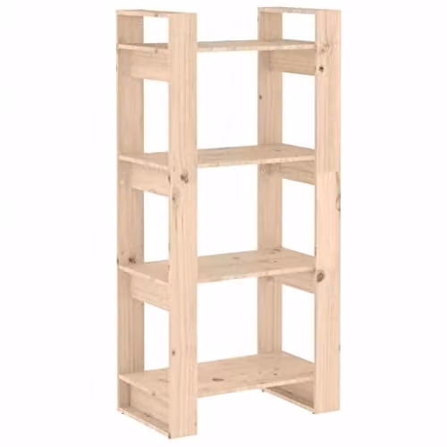 vidaXL Solid Wood Book Cabinet and Room Divider, W/D/H: 60 x 35 x 125 cm