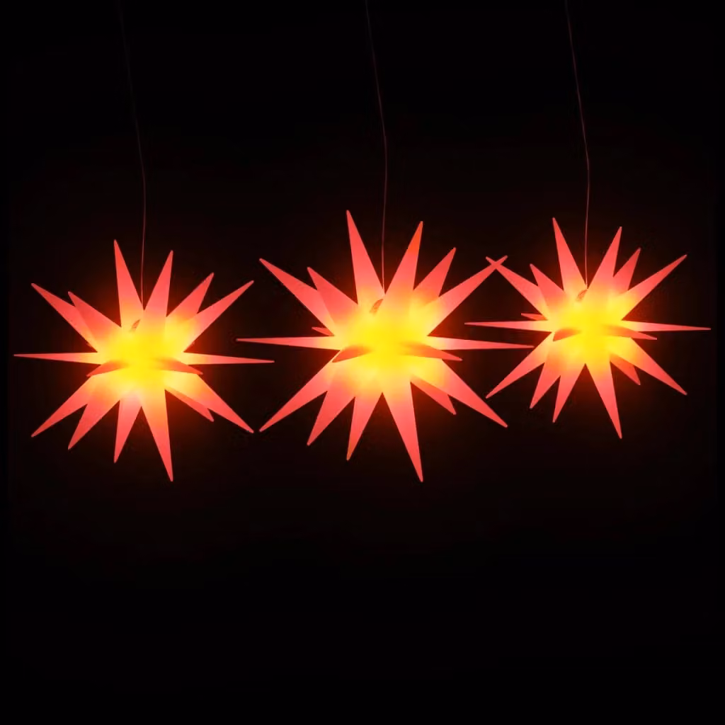 Berkfield Home Red Foldable LED Christmas Lights, 3 Pieces – 3
