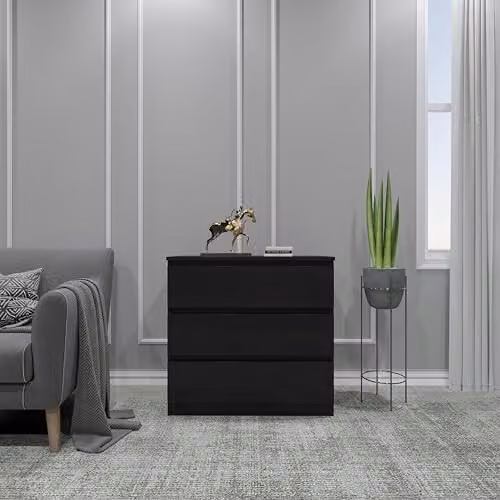 Seconique Malvern 3 Drawer Chest in Black – 4