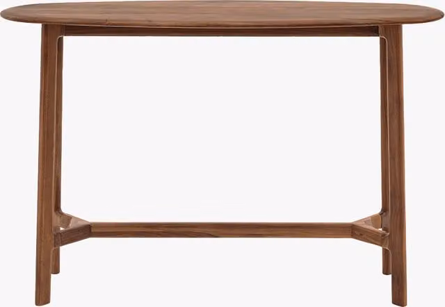 Perch & Parrow Menorca Mid-Century Oval Walnut Console Table in Brown