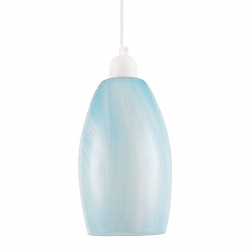 Happy Homewares Modern Blue Glass Cylindrical Pendant Light Shade, H 20 cm x W 12 cm x D 12 cm – 1