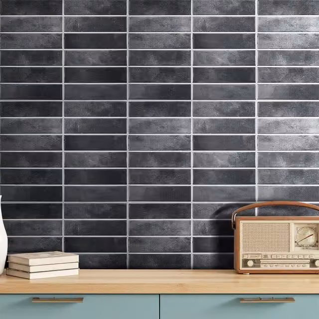 Livingandhome Set of 10 Self Adhesive 3D Geometric Tile Wallpaper Stickers, Grey, W: 29.0 cm, H: 22.9 cm