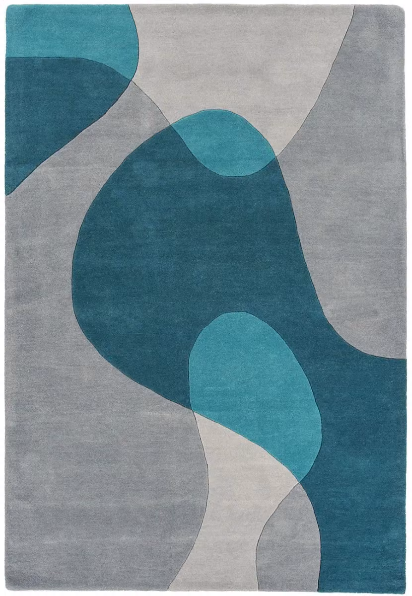 The Rug Shop UK Petrol Teal Handmade Modern Abstract Area Rug, W: 160 cm, D: 230 cm – 6