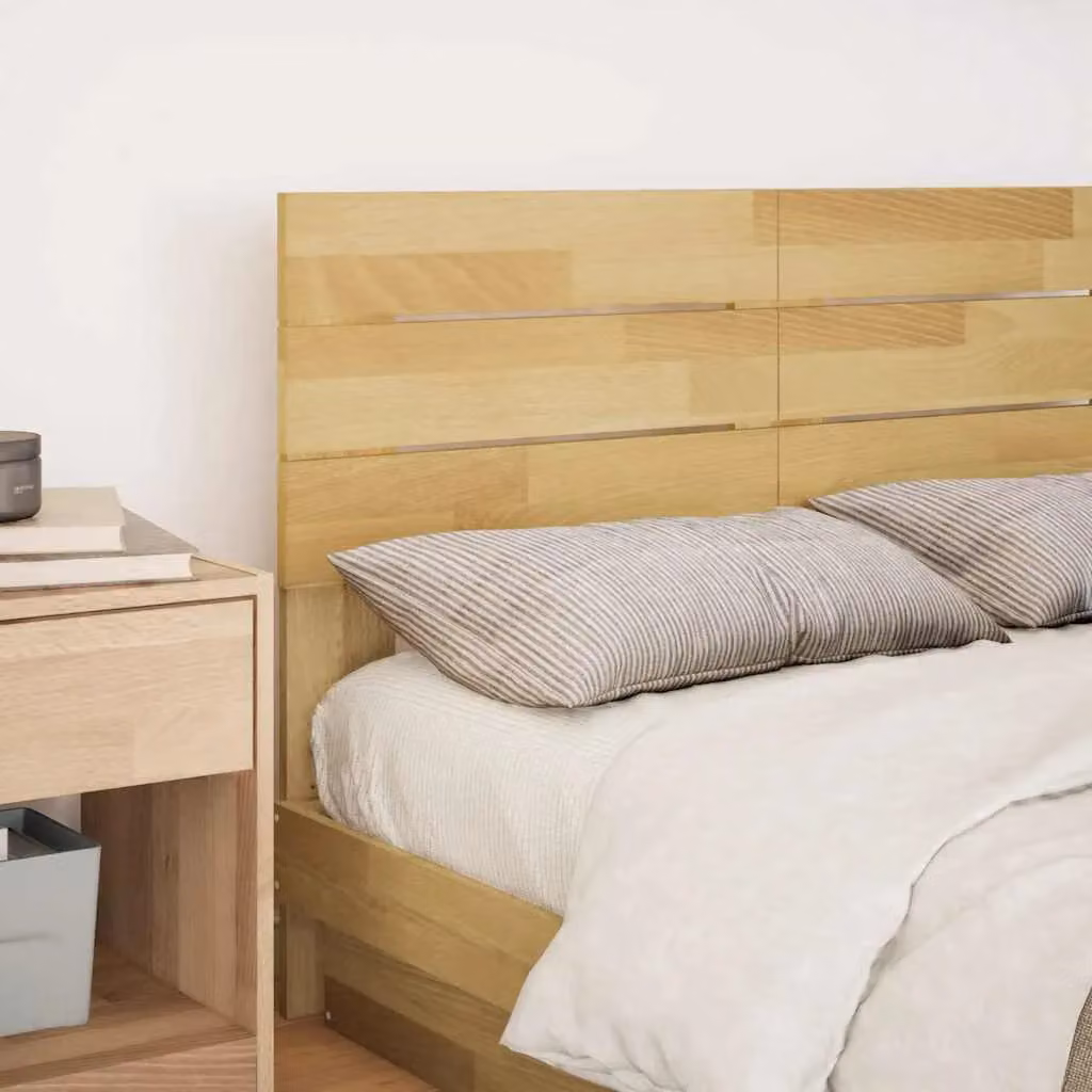 Berkfield Home Solid Oak Headboard in Brown, Width: 120 cm – 2