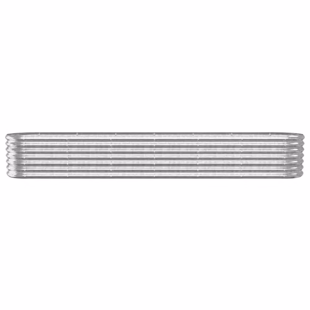 Berkfield Home Garden Powder-coated Steel Raised Bed in Silver, W: 260 cm, D: 40 cm, H: 36 cm – 3