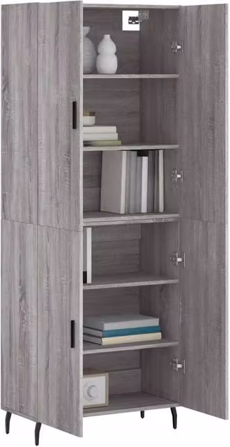 Berkfield Home Sonoma Highboard in Grey, W/D/H: 69.5 x 34 x 180 cm – 1