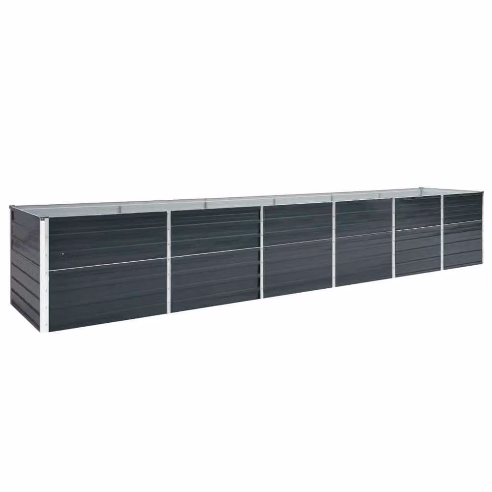 Berkfield Home Garden Galvanised Steel Raised Bed in Anthracite Grey, W: 480 cm, D: 80 cm, H: 77 cm – 2