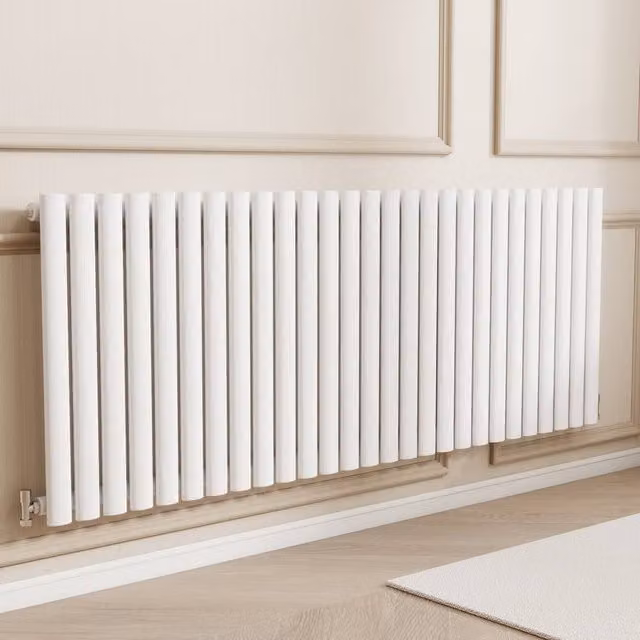 Banyetti Orva White Horizontal Single Oval Column Radiator W/H: 60 x 159.3 cm