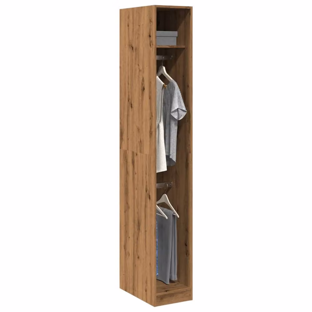 Berkfield Home Artisan Oak Wardrobe in Brown, W/D/H: 30 x 50 x 200 cm – 2