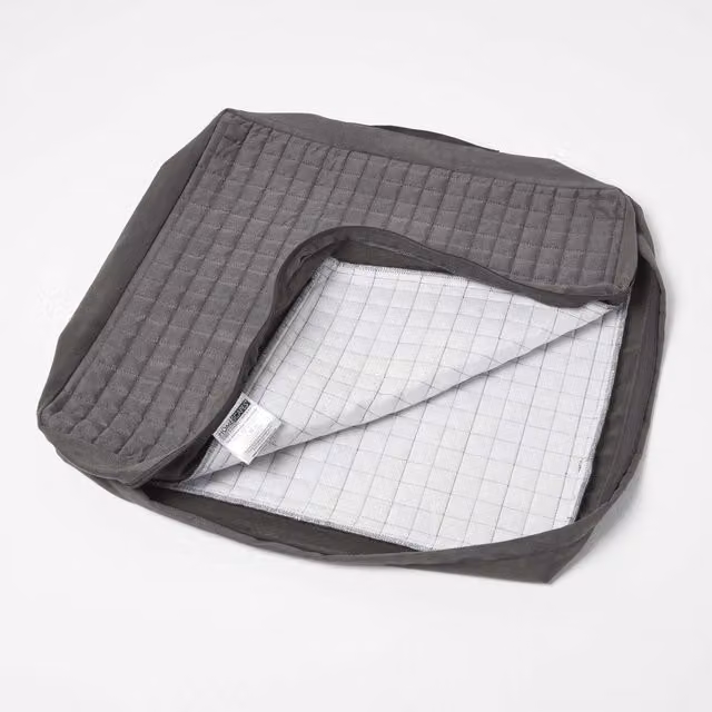 Homescapes Grey Faux Leather Armchair Booster Cushion Cover