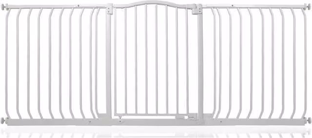 Safetots Extendable Curved Top Safety Gate in White for Doors and Stairs