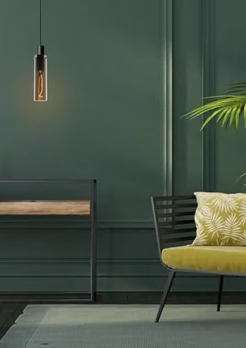 Lucide Orlando Dimmable Adjustable Glass Cylinder Pendant Light in Grey and Black, Ø 10 cm, H 172 cm – 2