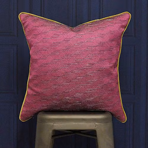 Riva Paoletti Marylebone Square Jacquard Cushion in Yellow and Pink, W/D/H: 50 x 50 x 50 cm – 2
