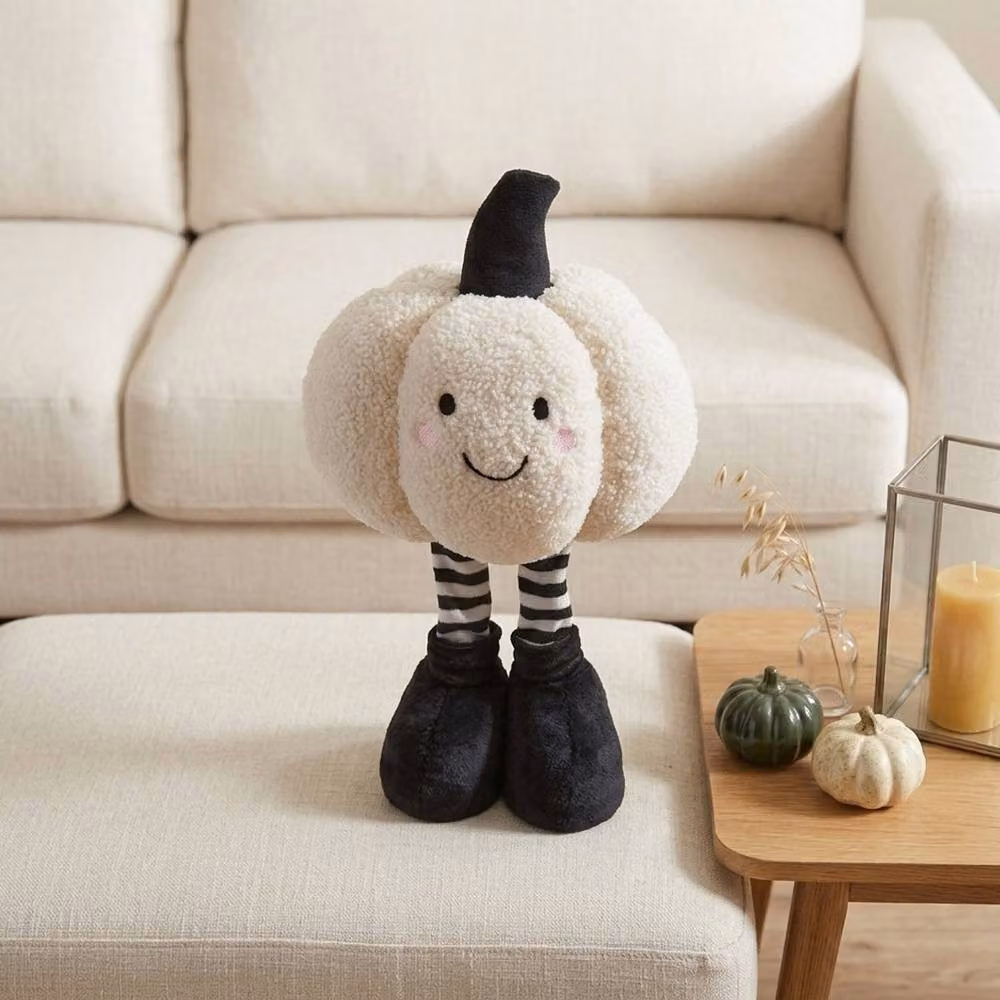 Garden Greatness Standing Smiley Plush Pumpkin Halloween Decoration, Multicolour and White – 2