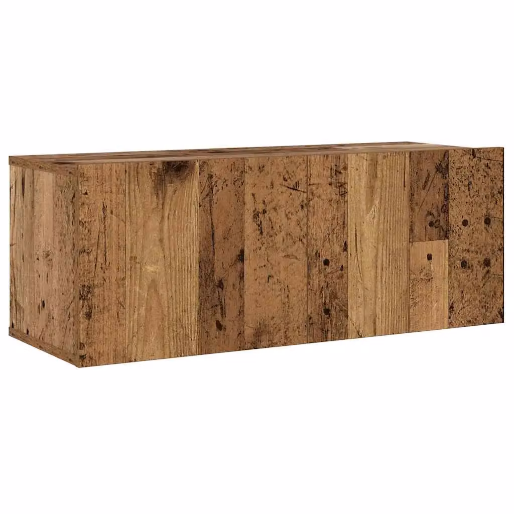 Berkfield Home 6-Piece Wall Mounted Modern TV Cabinet Set in Brown Old Wood Finish – 3
