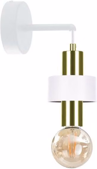 Netlighting Unica Wall Lamp in White and Gold, Cylinder Design, E27, 12 cm