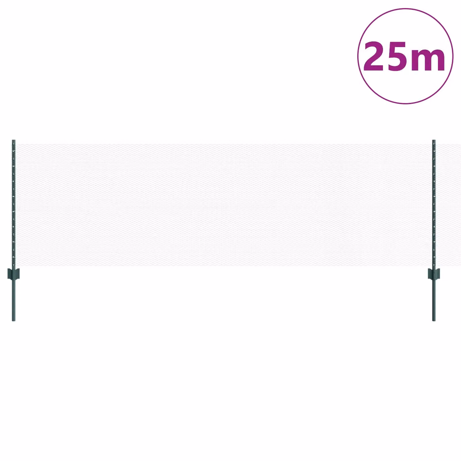 Berkfield Home Green Steel U-Channel Fence Posts and Hexagon Fence Set, 11 pcs, Height: 80 cm – 2