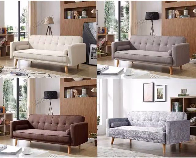 Westwood Modern 3 Seater Click Clack Fabric Sofa Bed in Grey or Beige