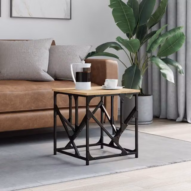 Berkfield Home Sonoma Oak Coffee Table in Brown, W: 45 cm, D: 45 cm, H: 47.5 cm