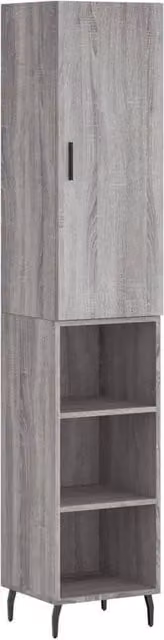 Berkfield Home Grey Sonoma Modern Highboard W/D/H: 34.5 x 34.5 x 180 cm