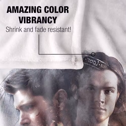 Warner Bros. Supernatural Sam Dean Crowley Circle Silky Touch Super Soft Fleece Throw Blanket, Multicolour, W/D/H: 91.44 x 147 x 1 cm – 2