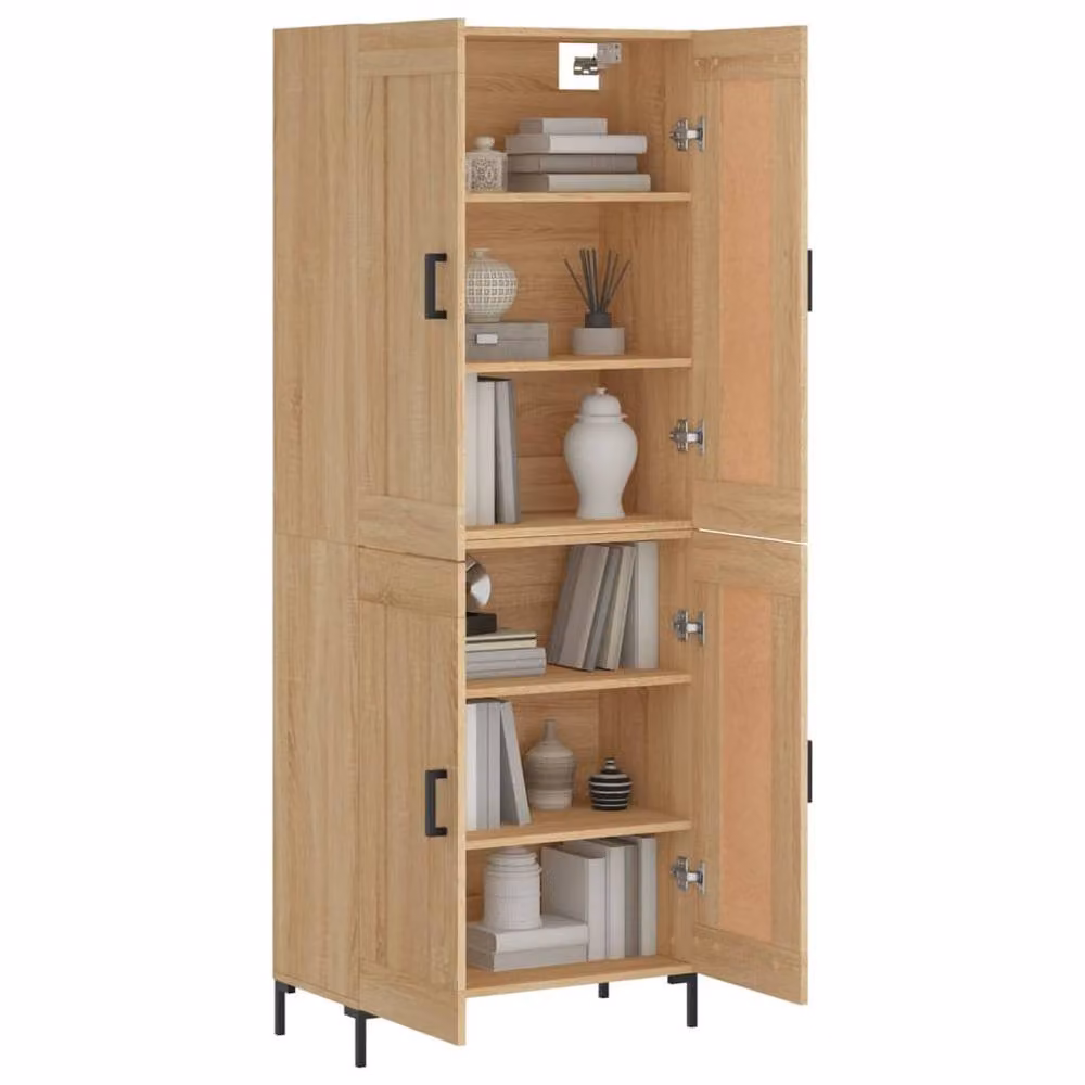 Berkfield Home Sonoma Oak Highboard in Light Tan, W/D/H: 69.5 x 34 x 180 cm – 2