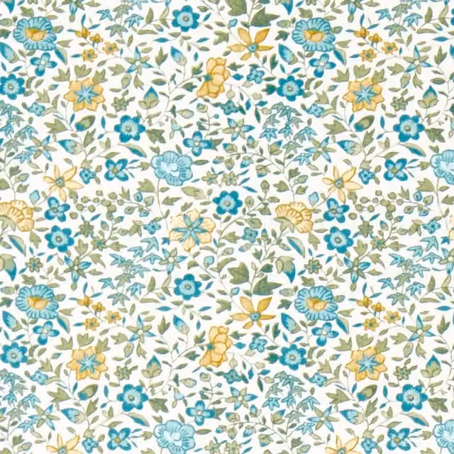 Clarke & Clarke Gamthi Floral Cotton Fabric in Petrol and Multicolour